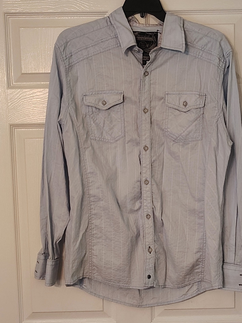 Buckle Blue Men's Casual Button-Down Shirt. Size XL